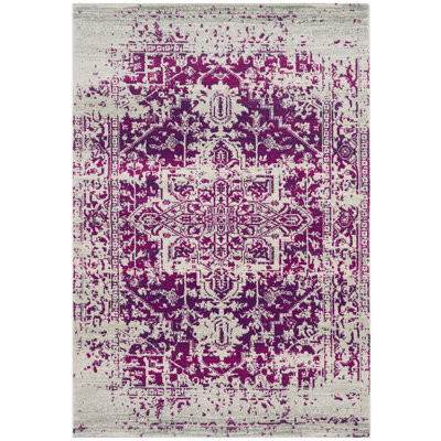 Fouke Tufted Purple/Grey Area Rug