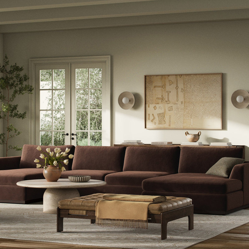Colt Sectional, Surrey Cocoa Cotton Blend