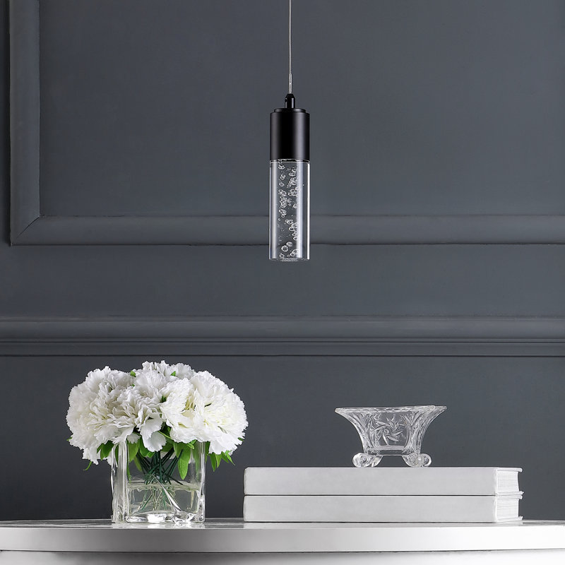 Luminaire suspendu cylindrique à 1 lumière DEL Octa, Noir