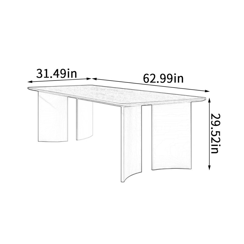Modern Rectangular Red And Black Solid Wood Table, 29.52"H x 62.99"L x 31.49"W