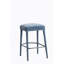 Tabouret de bar rembourré en tissu sans dossier bleu-1083471212