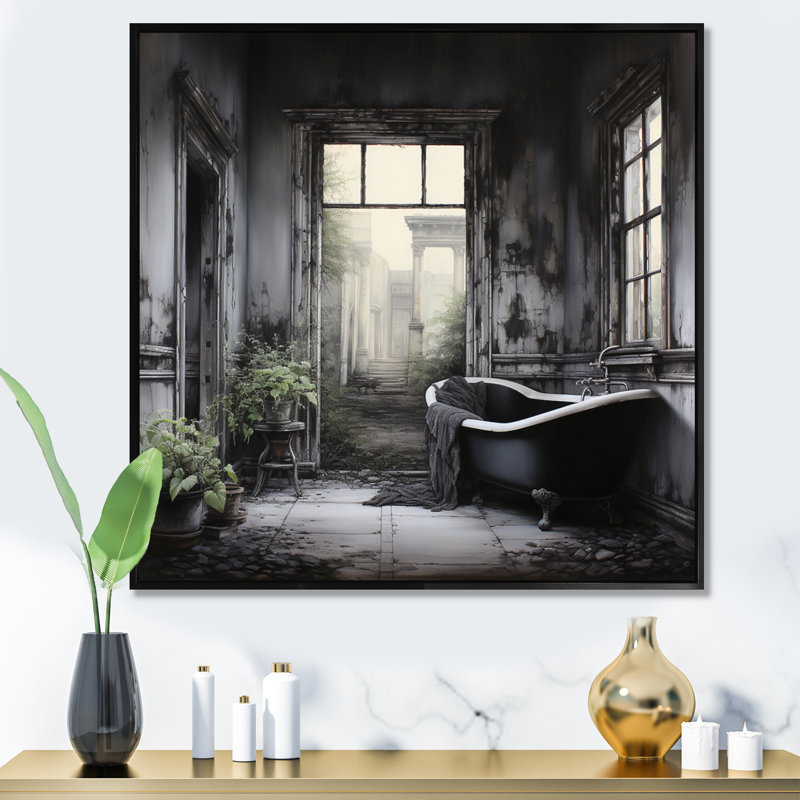 Minimalisme, bain de sérénité I sur toile, H 16 po x l 16 po x P 1 po, Cadre simple noir