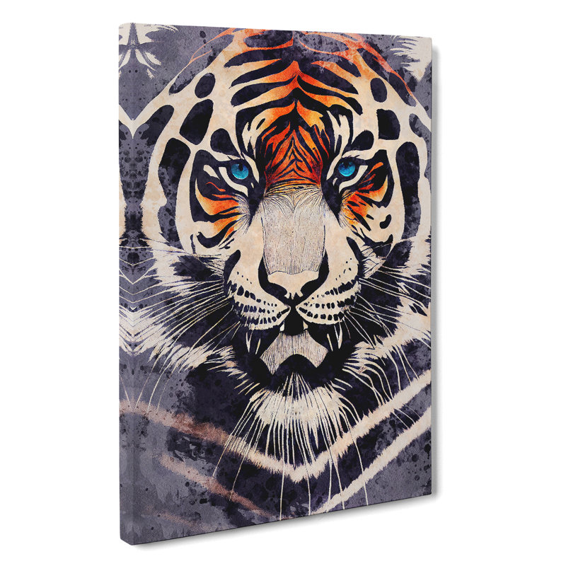 XC1022-4682X Tiger In Watercolour No.3 - Wrapped Canvas Print, 60cm H x 40cm W x 3cm D