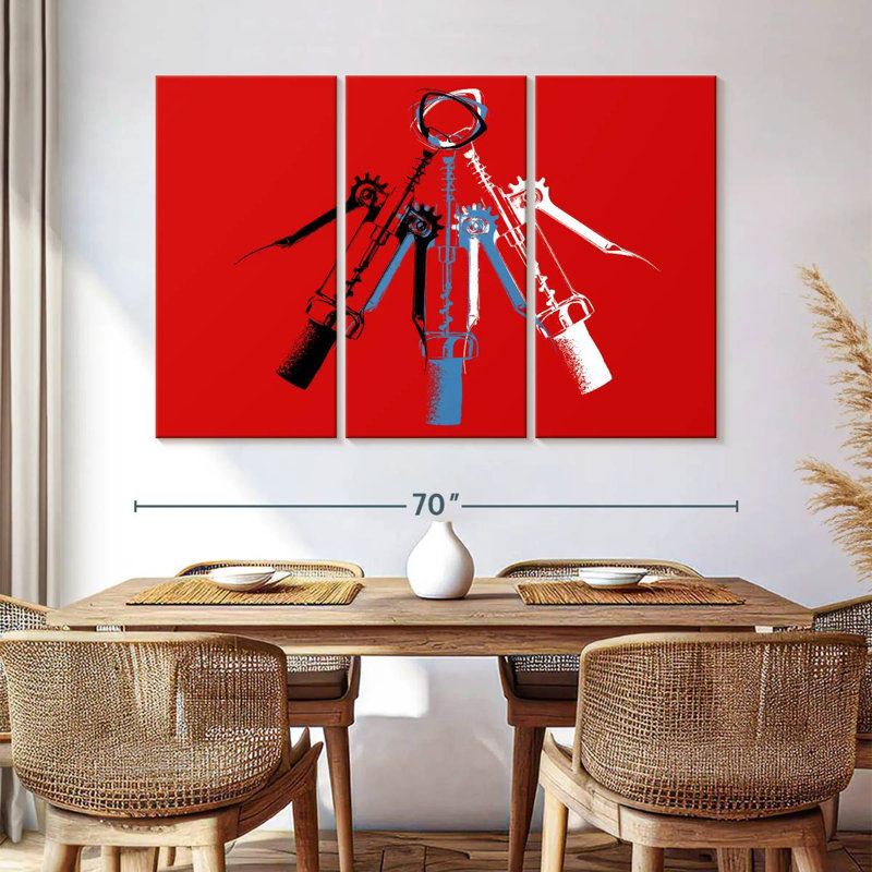 Senne Wine Corkscrew Trio, 42" H x 65" W