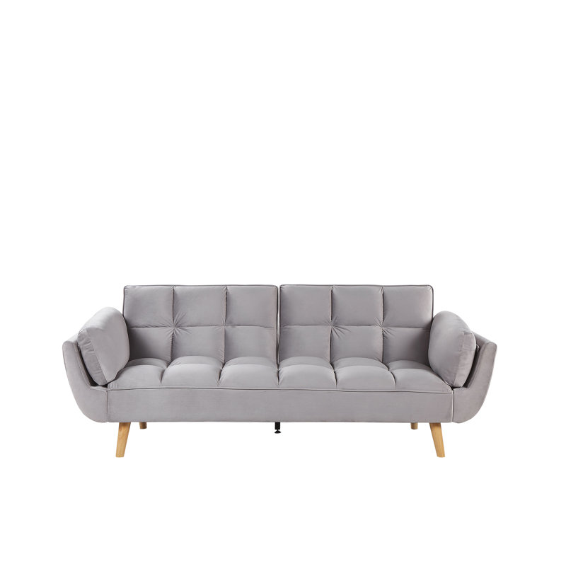 Weyburn 3 Seater Velvet Sleeper, Light Grey