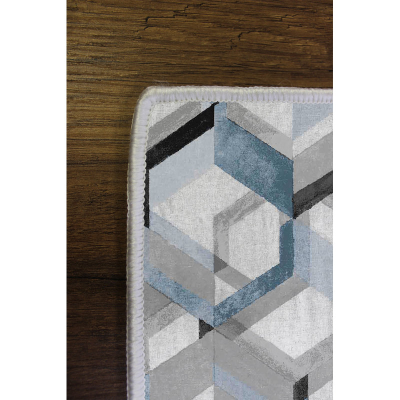 Stylish Area Carpet, Grey, 4.6 x 7.2 Feet | 100% Polyester, 650 g/m² | Antibacterial, Eco-Friendly, Non-Slip PVC Dot Underside | Machine Washable, Digital Printed, Perfect for Living Room & Bedroom Décor