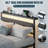 Queen Bed Frame with LED Light and Charging Station, Metal Frame with Upholstered Headboard, Large Storage Space, No Box Spring Needed-1165570046