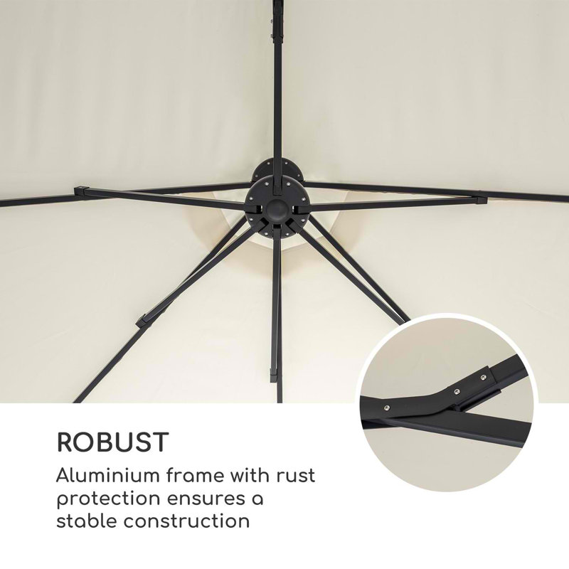46.5cm X 14.5cm Rectangular Parasol, Cream