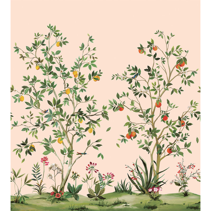 Turid Floral Wall Mural, Blush