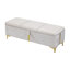 Élégant repose-pieds de rangement rembourré, banc de rangement avec pieds en métal pour la chambre à coucher, salon, entièrement assemblé sauf les pieds