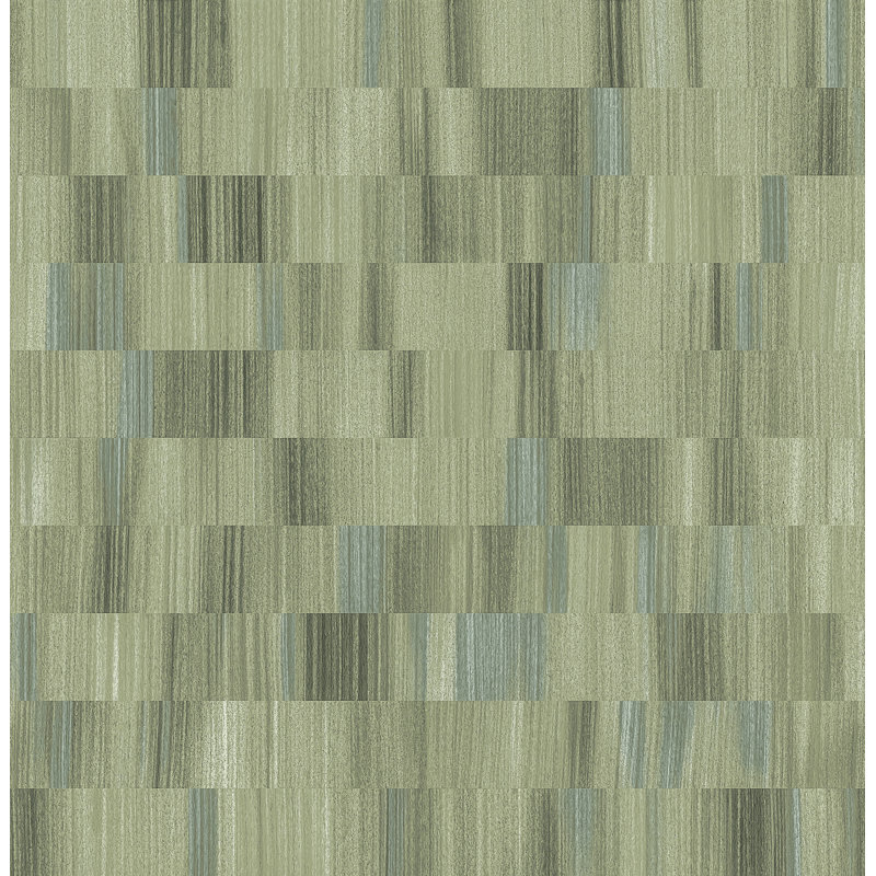 Horizontal Textured Stripe Wallpaper, Green