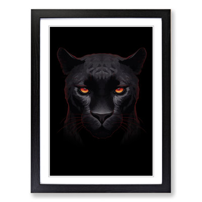 Panther Minimalism - Single Picture Frame Print on Wood