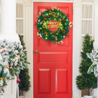 Faux Lighted 20'' Wreath