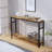 Narrow Console Table, 47 Inch Sofa Table With Adjustable Shelf, 2-Tier Long Skinny Table-1486158824-1486158823