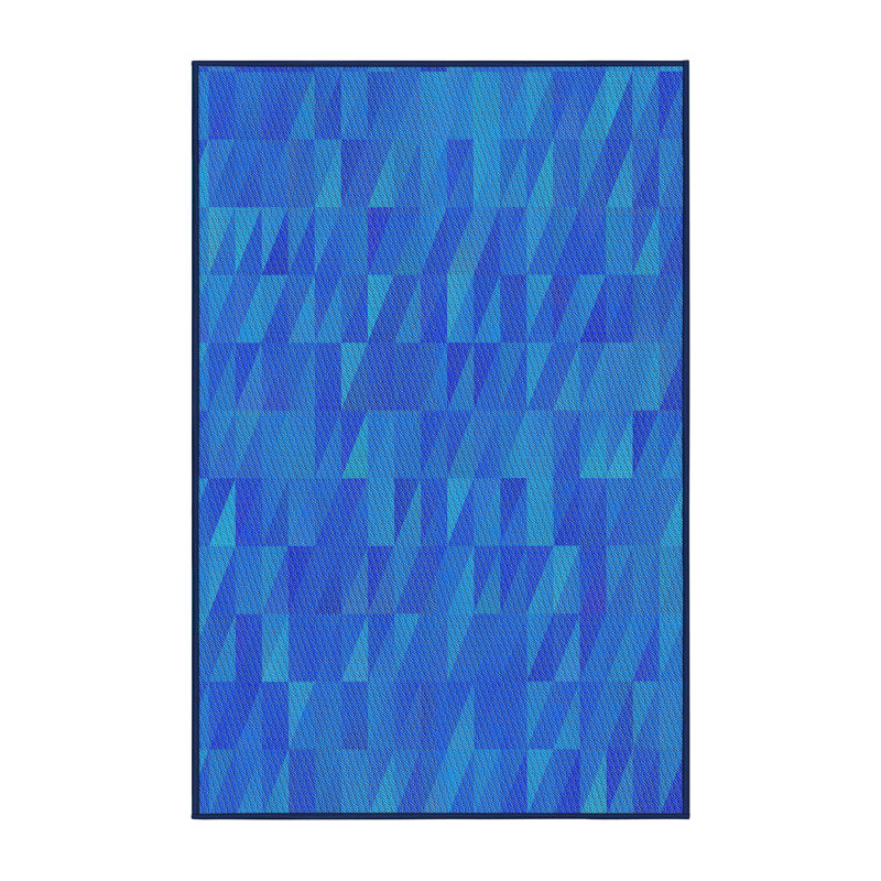 Tapis bleu tissé à la machine, Rectangle 8 pi x 12 pi