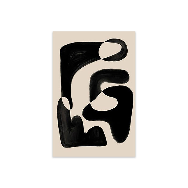 Reproduction de forme abstraite beige sur verre acrylique, H 24 po x l 16 po x P 0,25 po