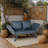 Outdoor Patio Bench, PE Wicker Side Foldable Backyard Conversation Bench
