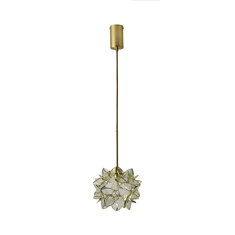 Allissia 1 - Light Brushed Gold Pendant, Clear