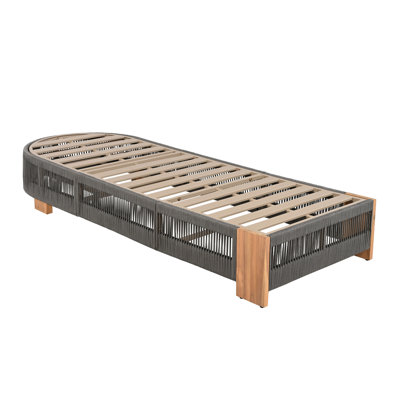 Christopher Knight Home 28.6" W x 79.5" D x 11.75" H Acacia Wood and Rope Reclining Outdoor Chaise Lounge