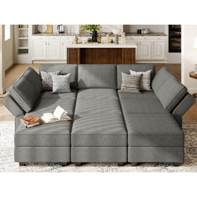 Neemi 90.2" Wide Reversible Modular Sofa & Chaise