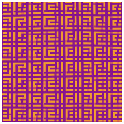 Tapisserie murale orange et mauve - Décoration murale labyrinthe