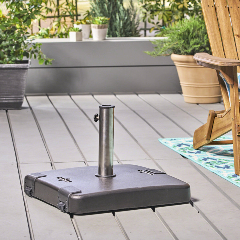 Base de parasol en béton noir - 119 lb, carré, 13 pi, support extérieur noir, adapté