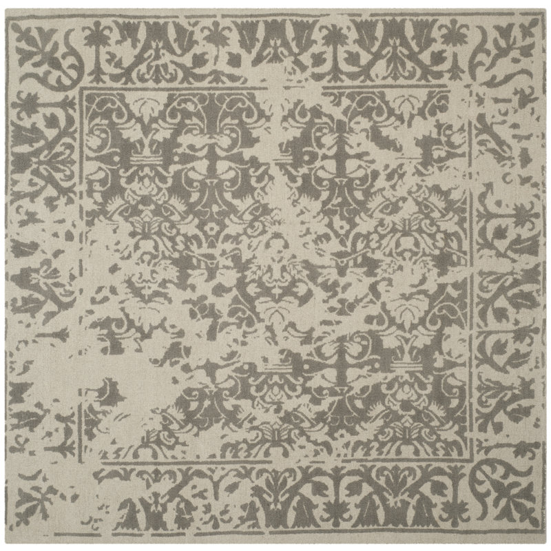Ellicottville Restoration Vintage Hand Tufted Wool Oriental Rug, Square 6'