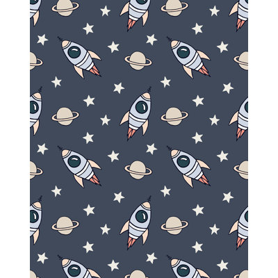Peggie Childrens Space Rocket Wallpaper