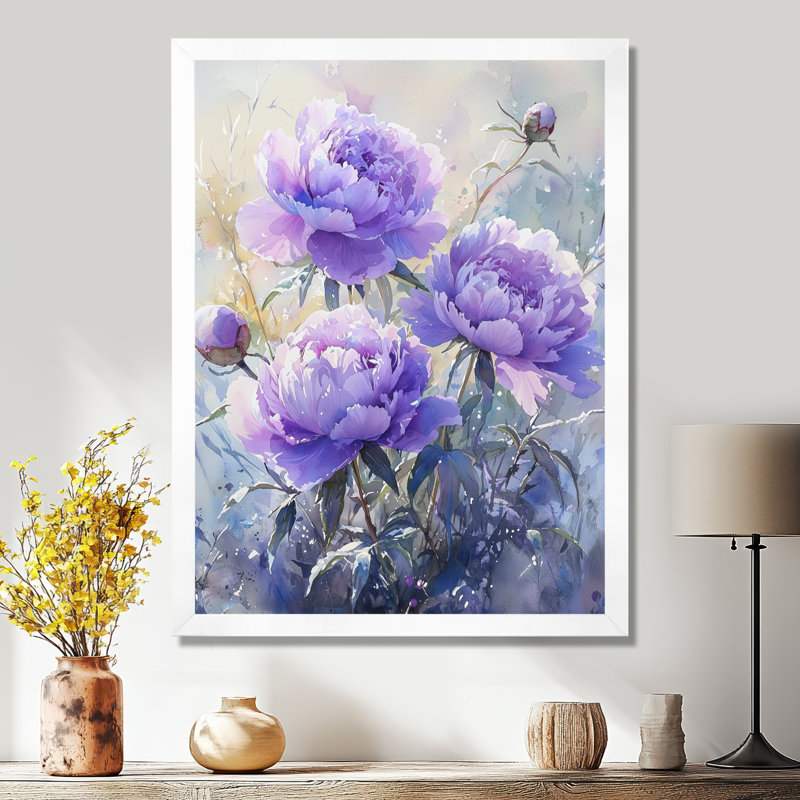 Kesterson - Art mural floral, H 20 po x l 12 po, Reproduction encadrée d'une seule photo, Blanc