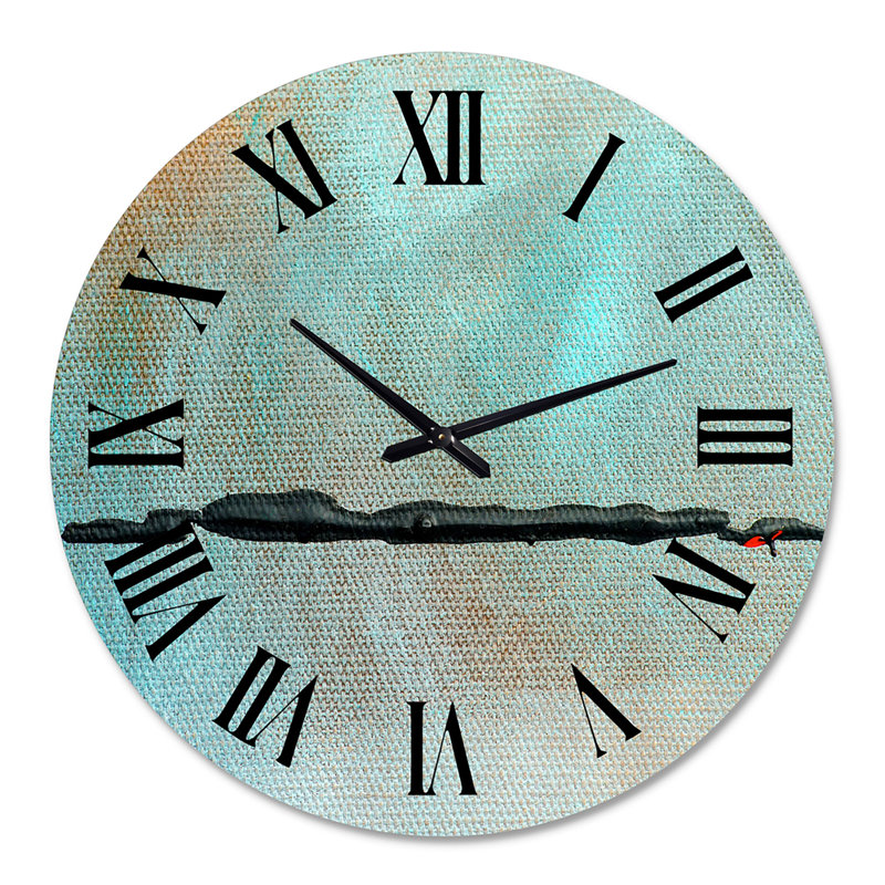 Black River in Oasis of Blue - Horloge murale moderne, Grand