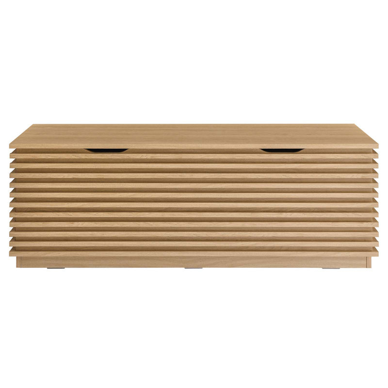 Crawley 47" Wood Grain Storage Bench, Oak