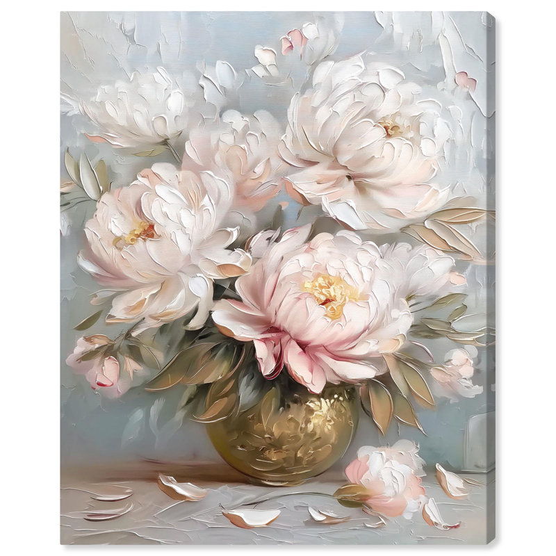 Tender Pink Swirl Canvas Elegant Florals par , H 20 po x l 16 po, Toile tendue