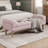 Averleigh Button-Tufted Upholstered End Of Bed Bench With Rolled Arms And Turned Wood Legs-117216281