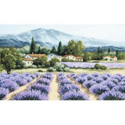 Kit de point de croix «M lavande»