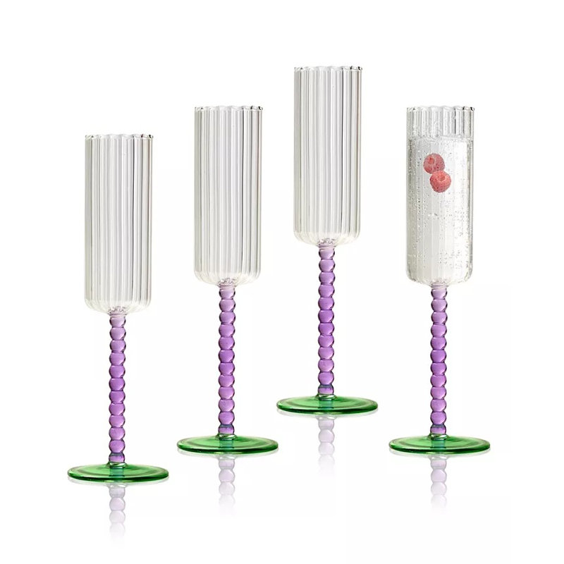 Ensemble de 4 flûtes Mardi Gras