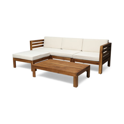 Wood Terrace Chair In Beige With Water- Cushions
