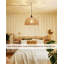 Luminaire suspendu en rotin fait à la main avec cordon d'alimentation, lampe Boho à 360 ° pour le salon, la chambre à coucher, la cuisine, la base E26, interrupteur marche / arrêt, ampoule non incluse