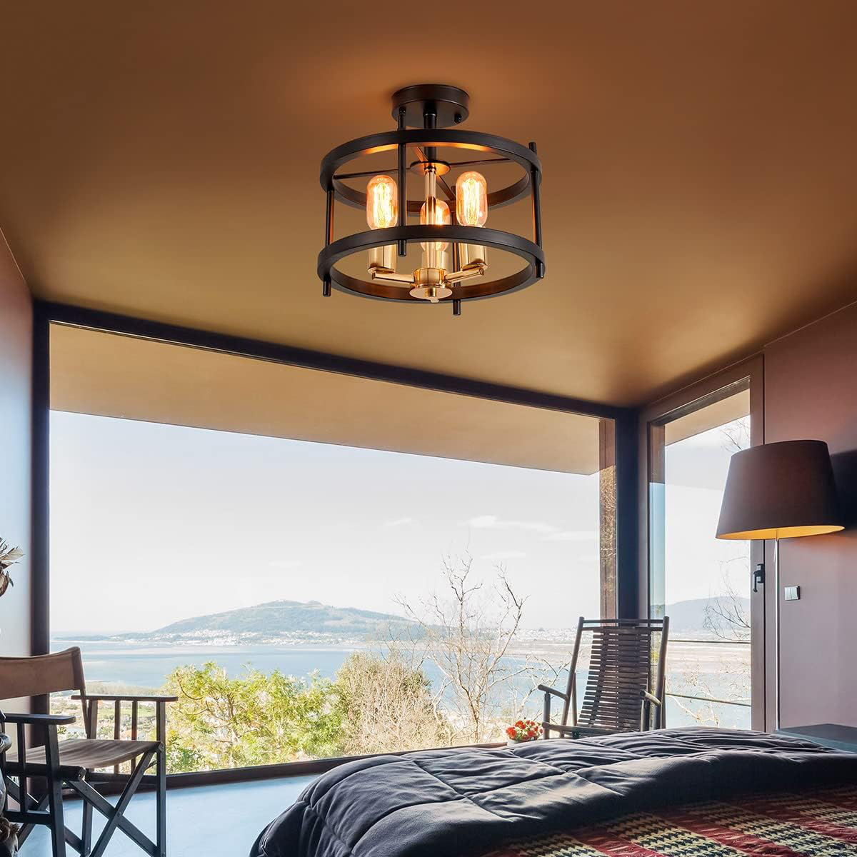 17 Stories Lighting Semi Flush Mount Ceiling Light Fixture With ...