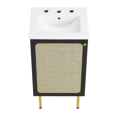 Modway Chaucer 17.5'' Single Bathroom Vanity with Wood Top