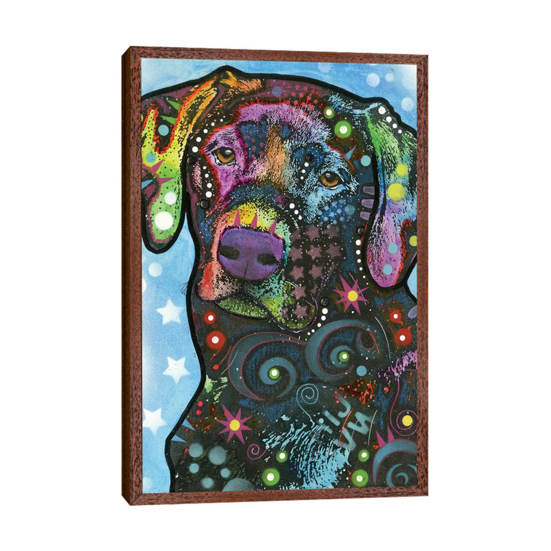 Labrador Iv by Dean Russo - Painting on Canvas, 101.6 cm H x 66.04 cm W x 3.175 cm D, Brown Framed