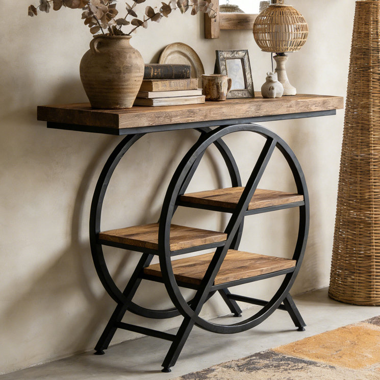 Console Table,Functional Entryway Table, 31.91" H x 39.4" W x 11.82" D, Brown