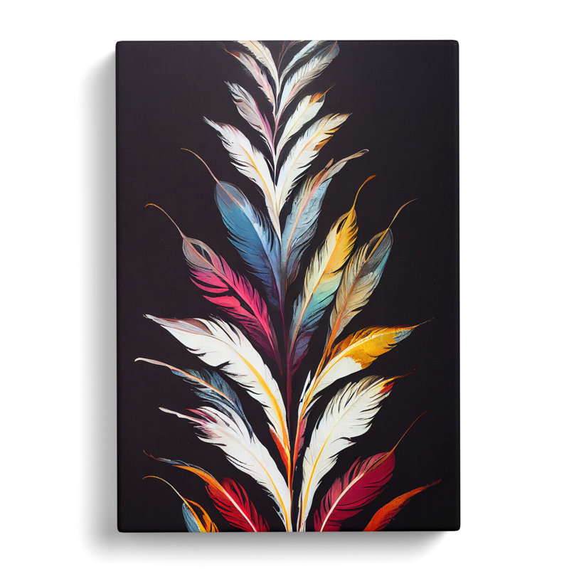 Feather Of Colour No.2 - Wrapped Canvas, 50cm H x 35cm W x 3cm D