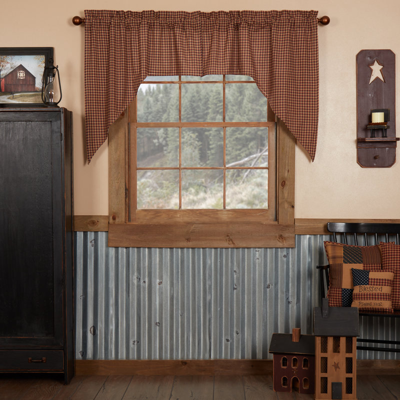 Medomak Cotton Plaid Swag Window Valance