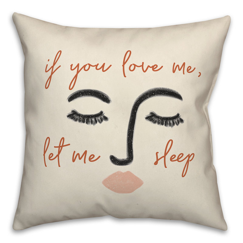  Housse de coussin carré Love Let Sleep, 18" x 18"