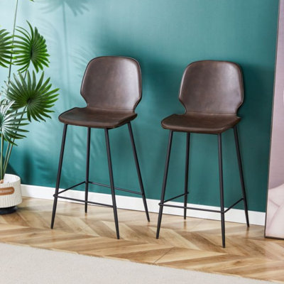 Meztli Leftwich Leather Counter Stools