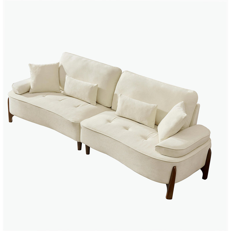 Canapé de 103 pouces à assise profonde et confortable avec coussin, adapté à la décoration de chambre à coucher, de salon, d'appartement, de bureau ou de dortoir