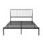 Grand lit plateforme en métal pour chambre à coucher, couleur noire - Chambre transitionnelle dans une pièce décorative moderne-613976770