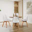 Set of 4 Modern Elegant Shell Upholstered Dining Chairs, Wooden Kitchen Chair-306710728