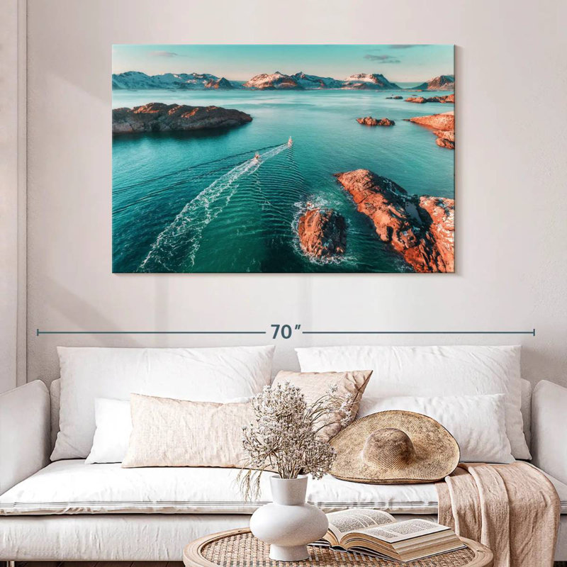 Ravi, paysage marin nordique, H 32 po x l 48 po