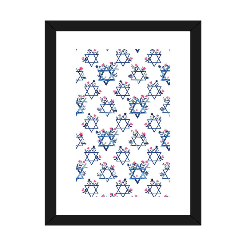 Collection de boho Hanoukka E par Grace Popp-impression d’art graphique, Papier encadré noir, Blanc